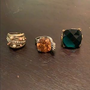 3 Fashion Stmnt Rings (Banana Republic, Marciano)